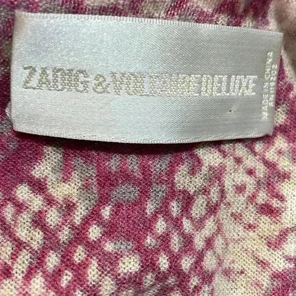Zadig & Voltaire Deluxe Cashmere Pink Snakeskin Sleeveless Size M - Picture 3 of 4